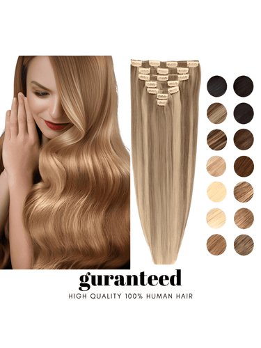 Clip In Real Human Hair Extensions - Free Color Matching! -, Hair Extensions , Drestiny , Australia, Black, Blonde, Brown, Burgundy, Canada, FR, Hair Extensions, New Zealand, Red, United Kingdom, United States , Drestiny , www.shopdrestiny.com